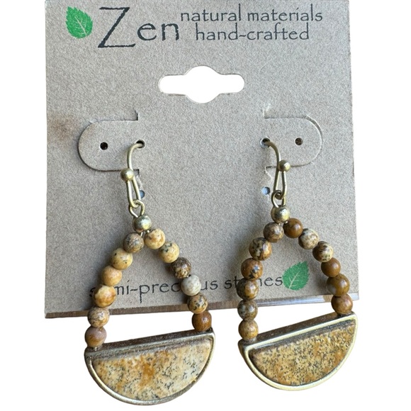 Buffalo Jewelry Sandstone Beaded Earrings Semi Precious - Picture 1 of 3